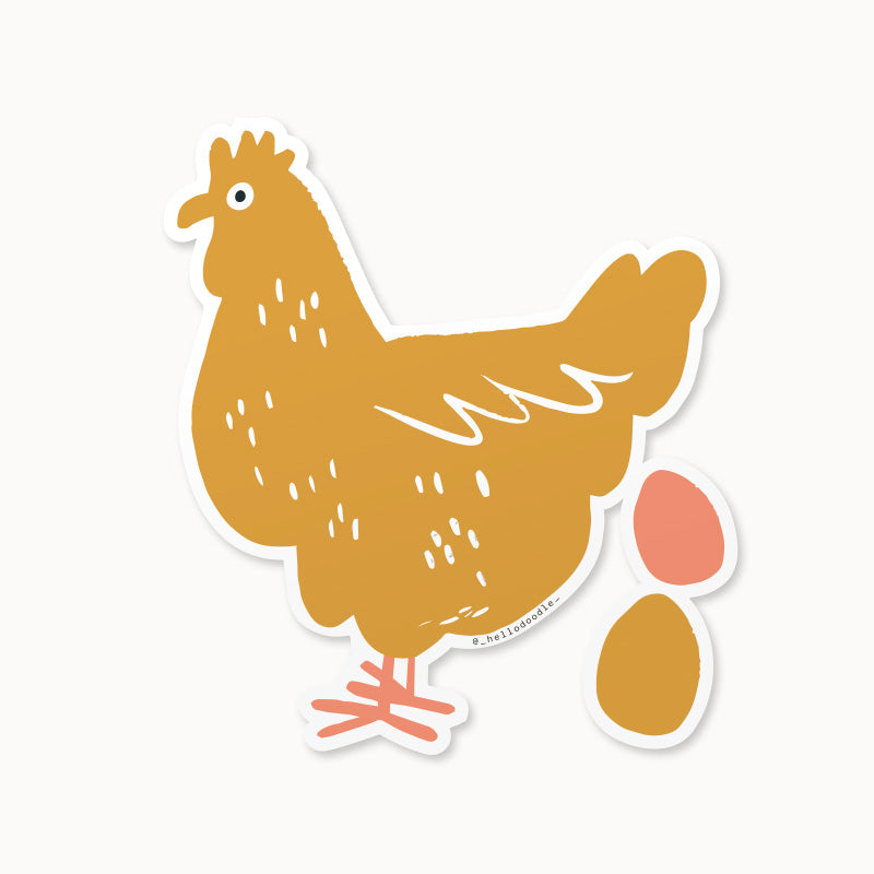 Laying Hen Sticker | Hello Doodle Paper Co. – Alisa Wismer
