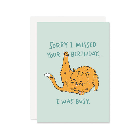 Cat Belated Birthday Card
