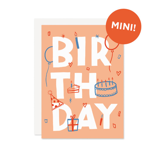 Mini Pink Birthday Type Card
