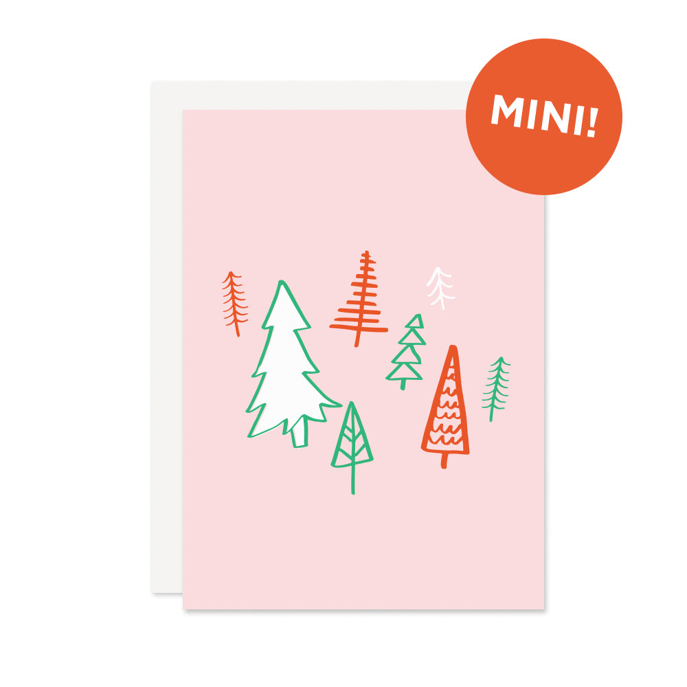 Mini Pink Trees Holiday Card