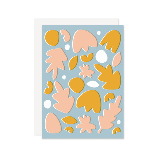 Abstract Floral Blank Card - Wholesale
