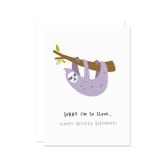 Belated Sloth Birthday Card
