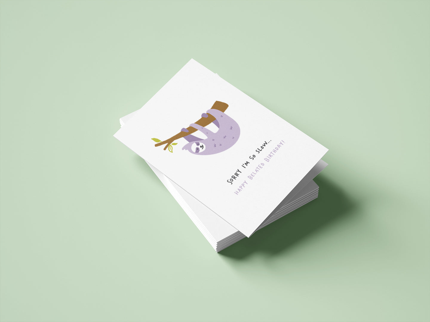 Belated Sloth Birthday Card