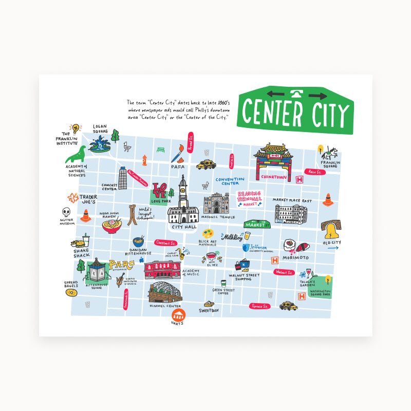 Philly Neighborhood Map 11x14 Prints