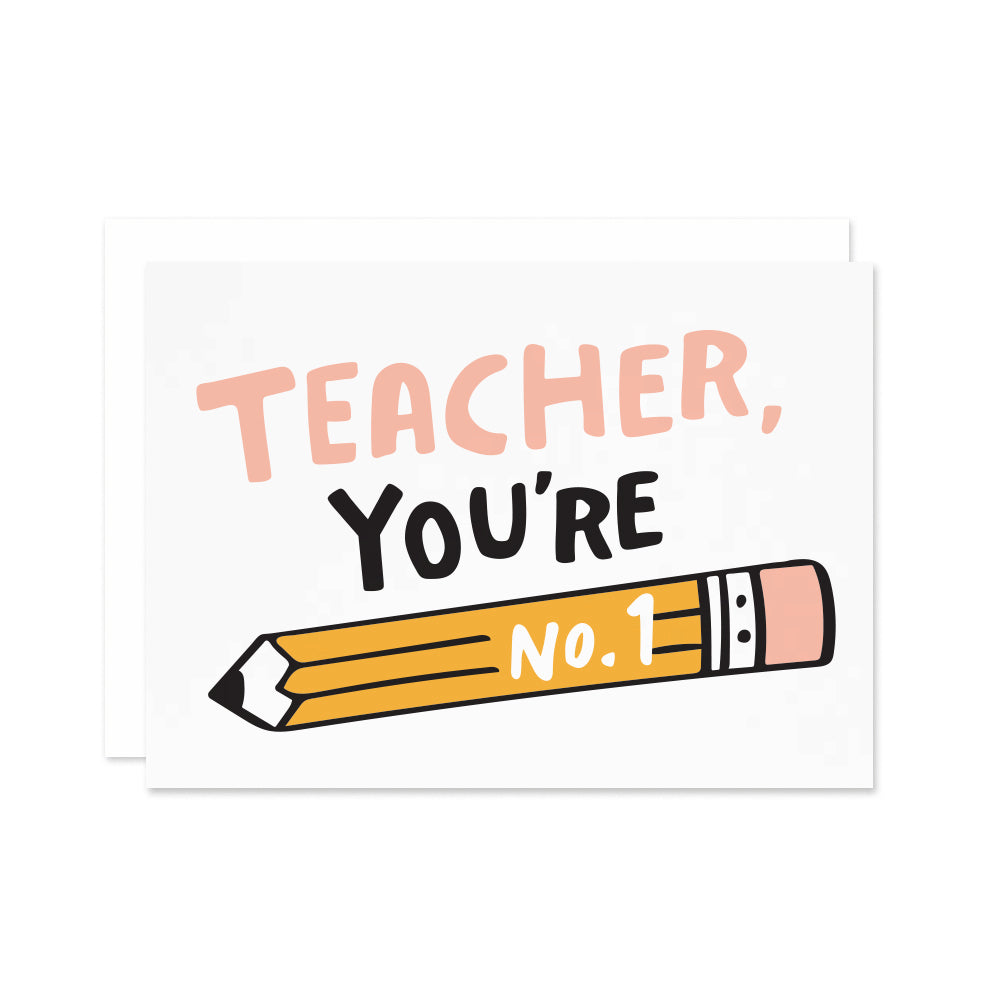 No. 1 Teacher Pencil Card