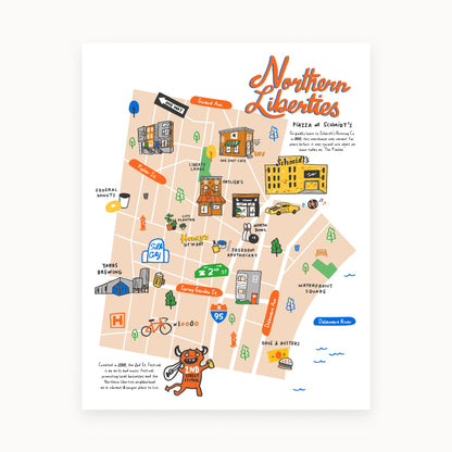 Philly Neighborhood Map 11x14 Prints