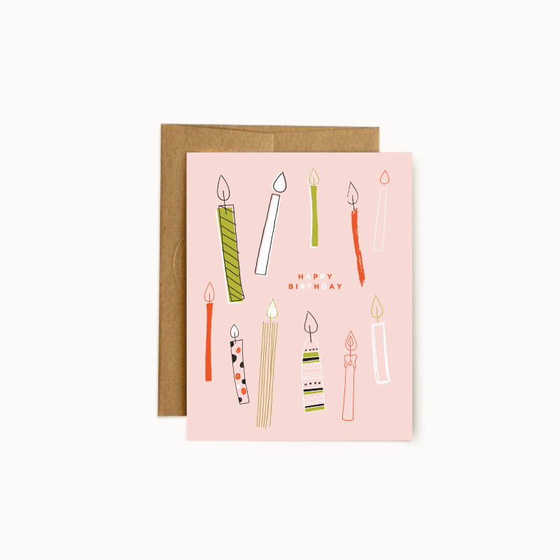 Pink Birthday Candles Card
