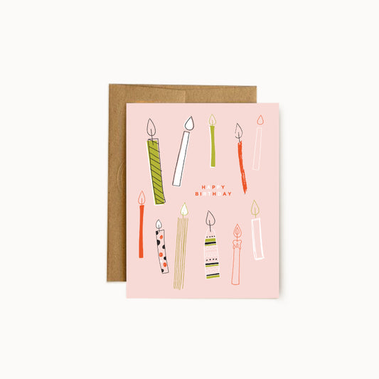 Pink Birthday Candles Card