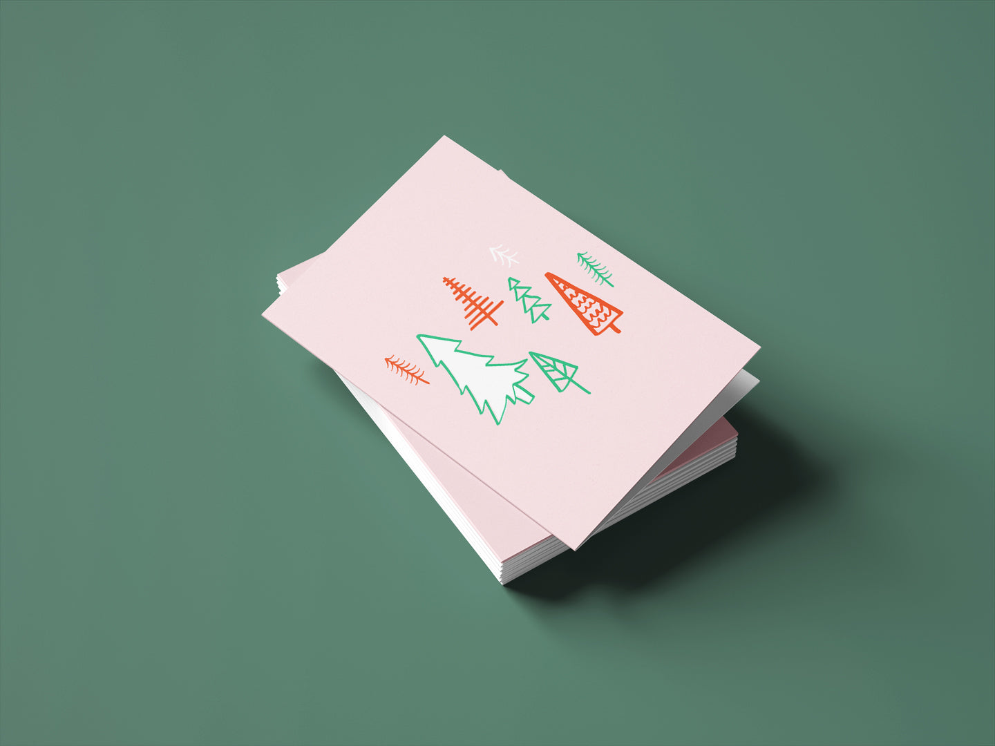 Pink Trees Holiday Card