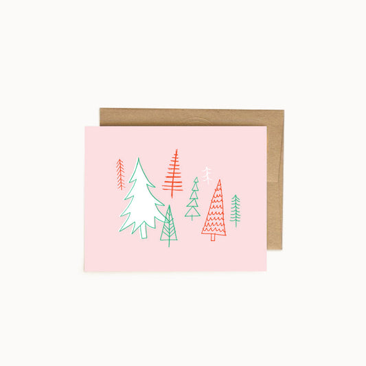 Pink Trees Holiday Card - Wholesale