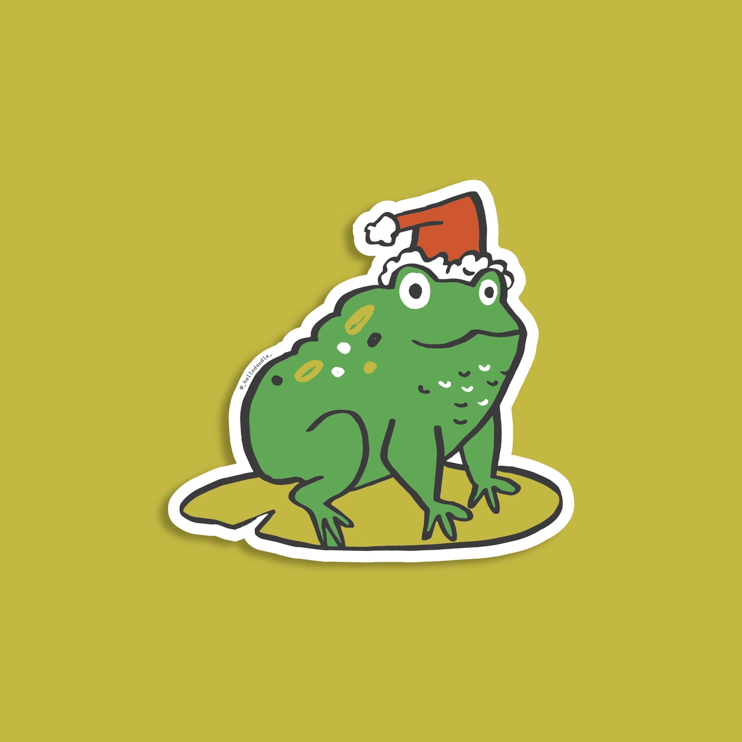 Santa Frog Sticker